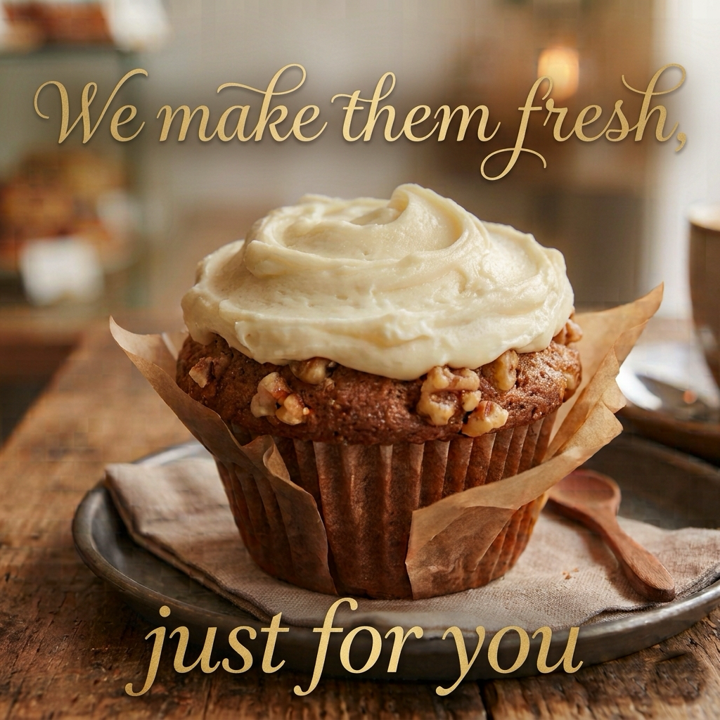 Banana Nut Muffin with lemon icing from Mudhouse Cafe