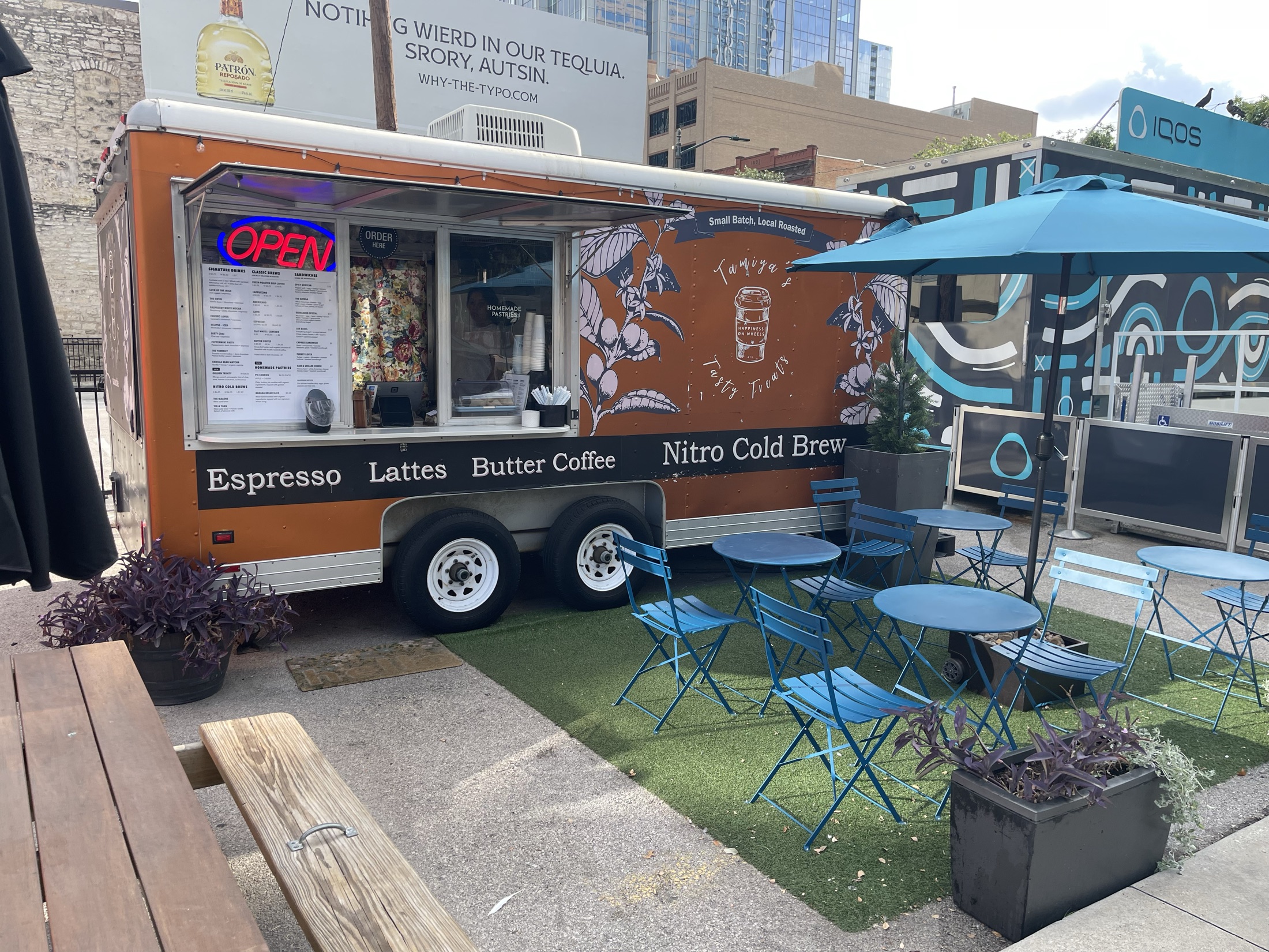 Mudhouse Cafe coffee trailer in downtown Austin